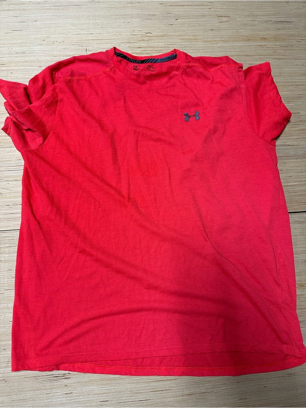 Under Armour Red Short Sleeve Athletic Tee with Logo